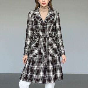 Vintage BCBG MAX AZRIA Tie Front Wool Blend Coat size S